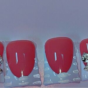 Beautiful Pink & White, Sexy- Classy Claws with beautiful charms 🎀 💎